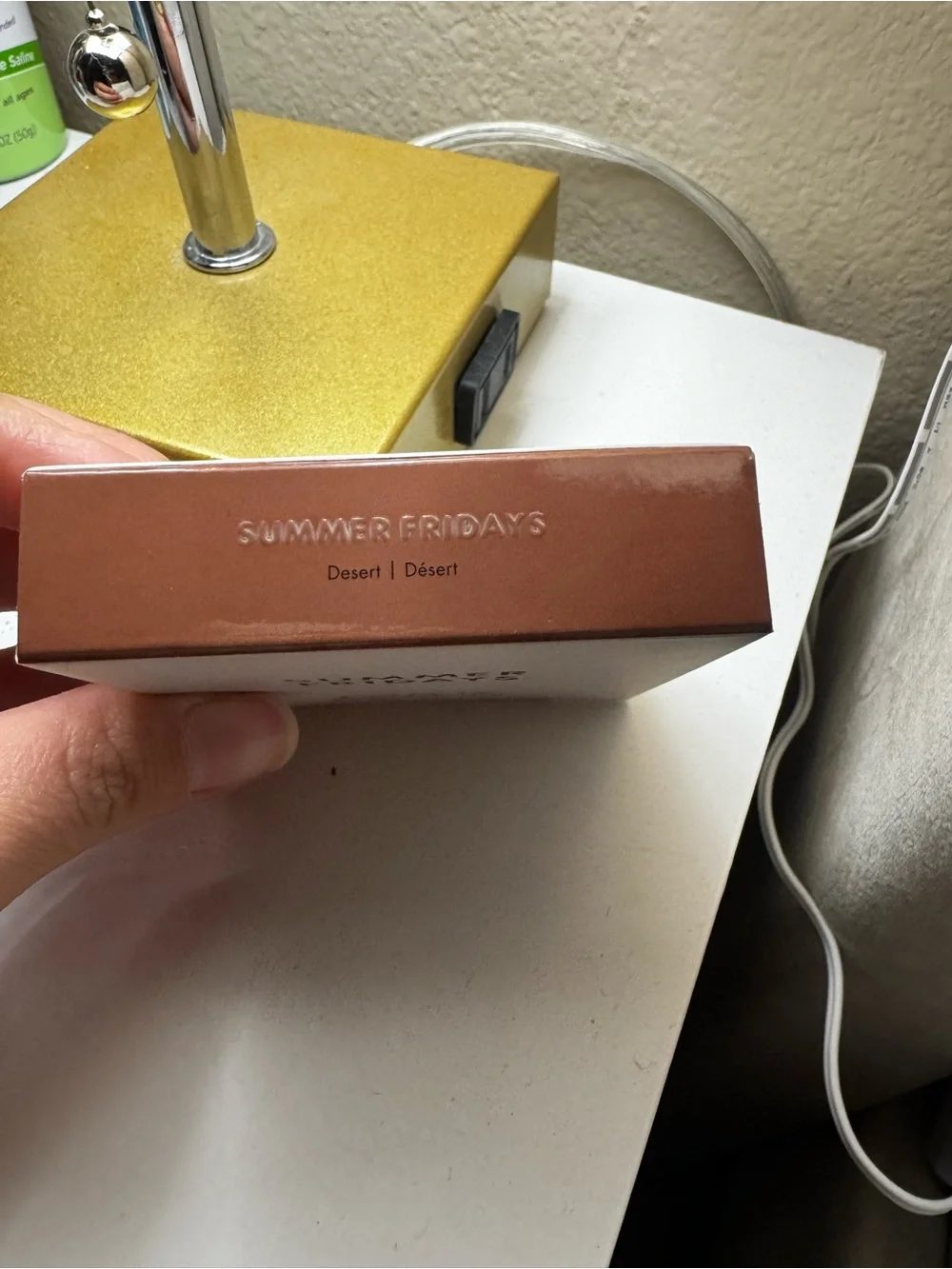 Summer Fridays Cream Bronzer Compact in Deep Brown with Beige Case